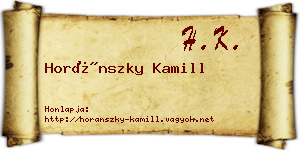 Horánszky Kamill névjegykártya